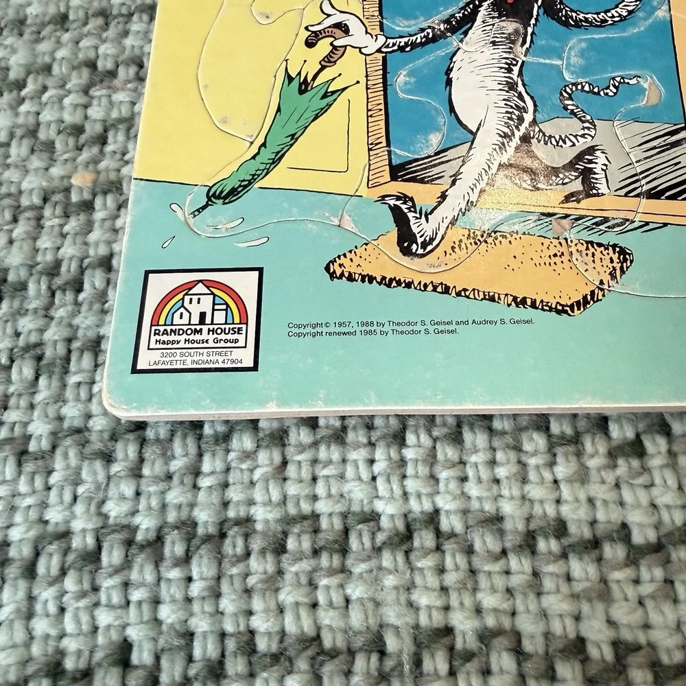 The‎ Cat In The Hat Dr. Seuss Frame Tray Puzzle Warren Company Vintage Kids 1985
